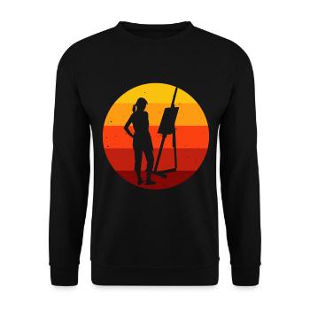 Peintre artiste artiste artiste rétro peinture - Sweat-shirt Unisexe - noir - Devant - Alina (178cm) & Michal (187cm)