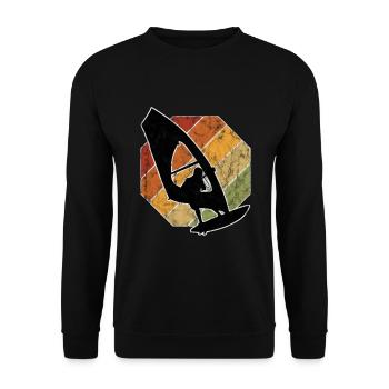 Windsurfing Surfing Retro Windsurfing Windsurfer - Unisex Sweatshirt - black - Front - Alina (178cm) & Michal (187cm)