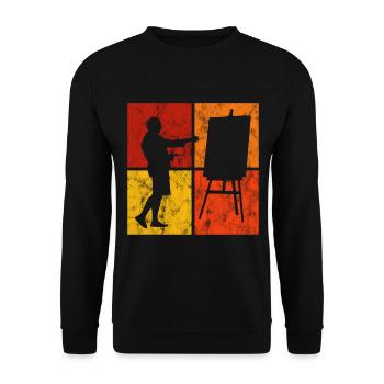 Artiste rétro art peinture peintre artiste - Sweat-shirt Unisexe - noir - Devant - Alina (178cm) & Michal (187cm)