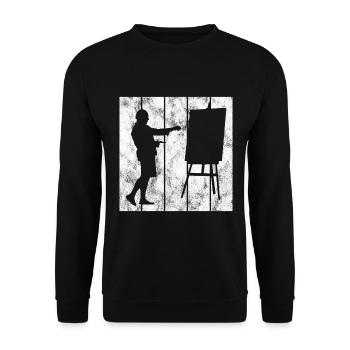 artiste rétro peinture artiste artiste peintre - Sweat-shirt Unisexe - noir - Devant - Alina (178cm) & Michal (187cm)