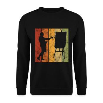 Artiste peinture rétro art artiste peintre - Sweat-shirt Unisexe - noir - Devant - Alina (178cm) & Michal (187cm)