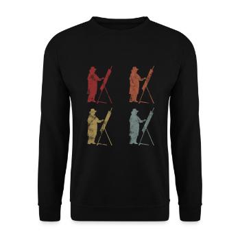 Peinture artiste artiste peintre art rétro - Sweat-shirt Unisexe - noir - Devant - Alina (178cm) & Michal (187cm)