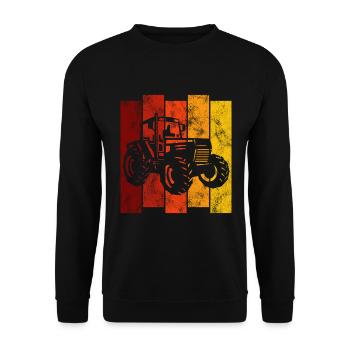Farm Tractor Retro Farmer Tractor Tractors - Unisex Sweatshirt - black - Front - Alina (178cm) & Michal (187cm)