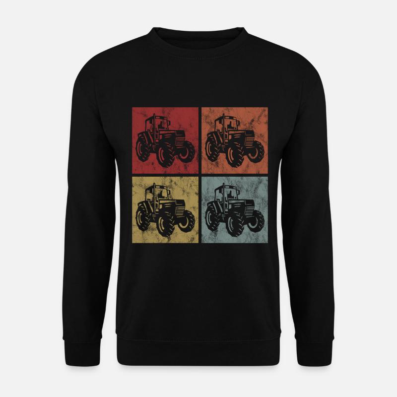 Bauer Retro Traktor Bauernhof Trecker Traktoren - Unisex Pullover - Schwarz
