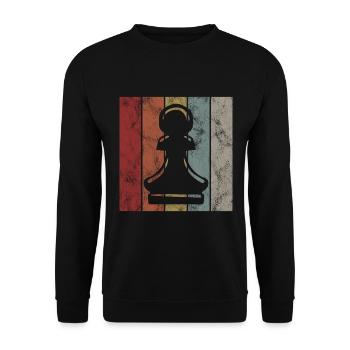 Échecs rétro échecs - Sweat-shirt Unisexe - noir - Devant - Alina (178cm) & Michal (187cm)