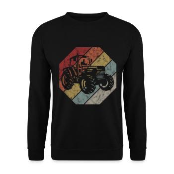 Farmer Tractor Retro Tractor Farm Tractors - Unisex Sweatshirt - black - Front - Alina (178cm) & Michal (187cm)