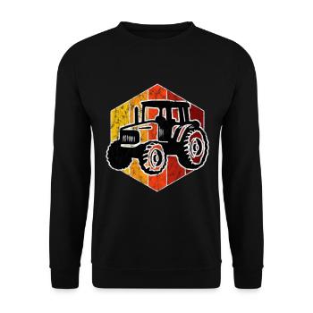 Farmer Tractor Retro Tractor Farm Tractors - Unisex Sweatshirt - black - Front - Alina (178cm) & Michal (187cm)