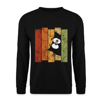 Chats chat rétro chat miau chat - Sweat-shirt Unisexe - noir - Devant - Alina (178cm) & Michal (187cm)