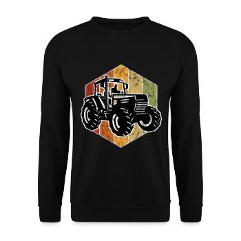Tractors Retro Farm Farmer Tractor Tractor - Unisex Sweatshirt - black - Front - Alina (178cm) & Michal (187cm)