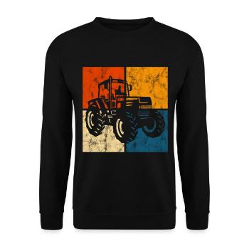 Tractor Farm Retro Bauer Tractors Tractors - Unisex Sweatshirt - black - Front - Alina (178cm) & Michal (187cm)