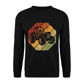 Tractor Farm Farmer Tractors Retro Tractor - Unisex Sweatshirt - black - Front - Alina (178cm) & Michal (187cm)