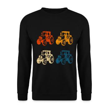 ferme tracteurs paysannes tracteurs rétro tracteurs - Sweat-shirt Unisexe - noir - Devant - Alina (178cm) & Michal (187cm)