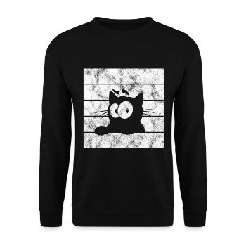 Chat chat Chat Miau Chat - Sweat-shirt Unisexe - noir - Devant - Alina (178cm) & Michal (187cm)