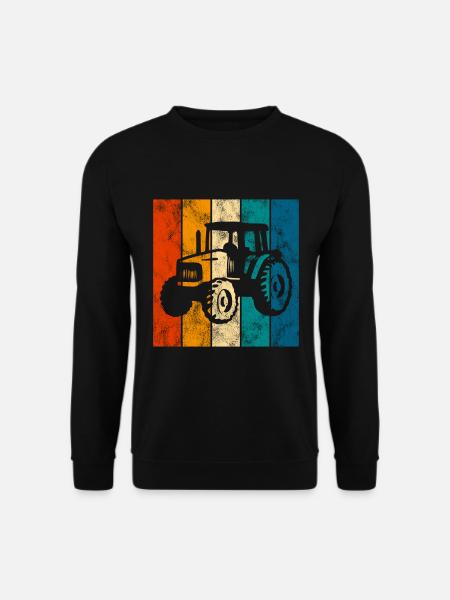 Bauernhof Traktor Bauer Trecker Retro Traktoren - Unisex Pullover - Schwarz