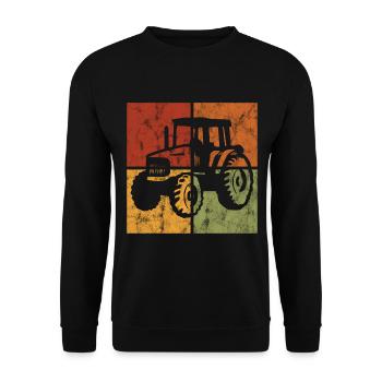 Tracteurs ferme trecker tracteur tracteur tracteur rétro - Sweat-shirt Unisexe - noir - Devant - Alina (178cm) & Michal (187cm)