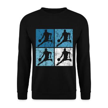 Basket-ball basket-ball basketteur rétro - Sweat-shirt Unisexe - noir - Devant - Alina (178cm) & Michal (187cm)