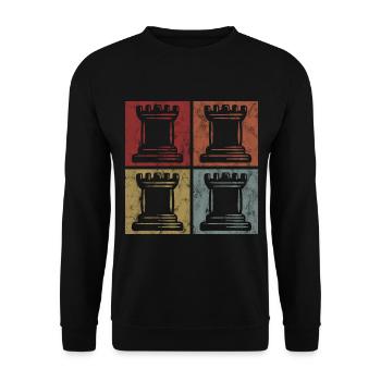 Jeu d’échecs Rétro Schachmatt Échecs - Sweat-shirt Unisexe - noir - Devant - Alina (178cm) & Michal (187cm)