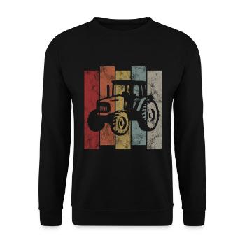 Tractors Tractor Farmer Retro Tractor Farm - Unisex Sweatshirt - black - Front - Alina (178cm) & Michal (187cm)