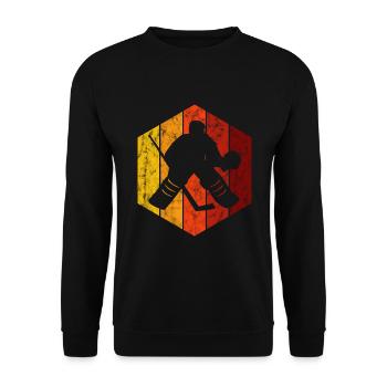 Ice Hockey Ice Hockey Retro Skates Puck Ice - Unisex Sweatshirt - black - Front - Alina (178cm) & Michal (187cm)