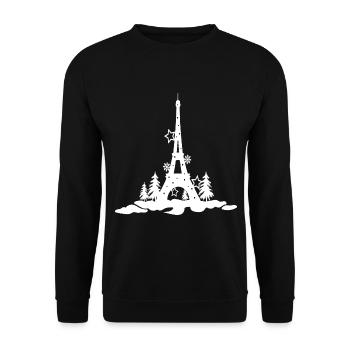WEIHNACHTEN EIFFEL TOUR 2,Eiffelturm paris - Unisex Pullover - Schwarz - Vorne - Alina (178cm) & Michal (187cm)