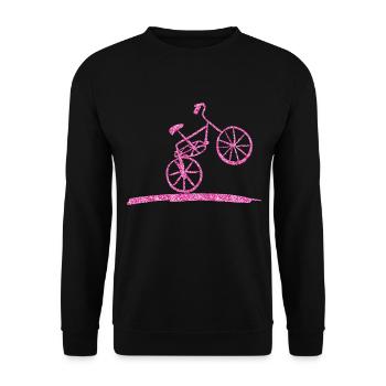 pinkes glitzerndes fahrrad fahren pink - Unisex Pullover - Schwarz - Vorne - Alina (178cm) & Michal (187cm)