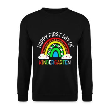 Happy first day of kindergarten - Unisex Sweatshirt - black - Front - Alina (178cm) & Michal (187cm)