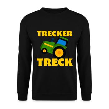 Trecker Treck Traktor Pulling Tractor Geschenk - Unisex Pullover - Schwarz - Vorne - Alina (178cm) & Michal (187cm)