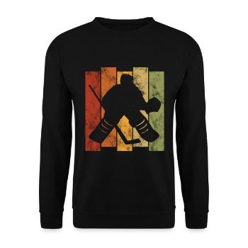 Ice Hockey Ice Hockey Retro Skates Puck Ice - Unisex Sweatshirt - black - Front - Alina (178cm) & Michal (187cm)