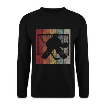 Ice Hockey Ice Hockey Retro Skates Puck Ice - Unisex Sweatshirt - black - Front - Alina (178cm) & Michal (187cm)