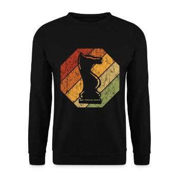 Joueur d’échecs rétro Checkmate Pièce d’échecs Échecs - Sweat-shirt Unisexe - noir - Devant - Alina (178cm) & Michal (187cm)