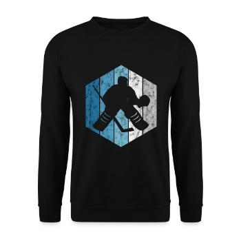 Ice Hockey Ice Hockey Retro Skates Puck Ice - Unisex Sweatshirt - black - Front - Alina (178cm) & Michal (187cm)