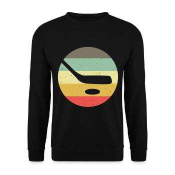 Ice Hockey Ice Hockey Retro Skates Puck Ice - Unisex Sweatshirt - black - Front - Alina (178cm) & Michal (187cm)