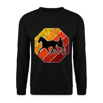Trabrennen Pferd Pferde Trabrennsport Pferderennen - Unisex Pullover - Schwarz - Vorne - Alina (178cm) & Michal (187cm)