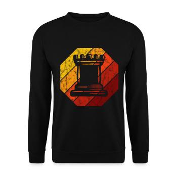 Retro Chess Chess Player Checkmate Chess Piece - Unisex Sweatshirt - black - Front - Alina (178cm) & Michal (187cm)