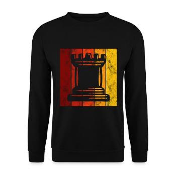 Retro Chess Chess Player Checkmate Chess Piece - Unisex Sweatshirt - black - Front - Alina (178cm) & Michal (187cm)