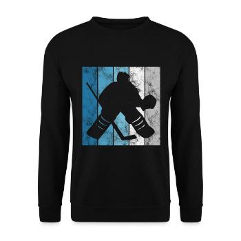 Ice Hockey Ice Hockey Retro Skates Puck Ice - Unisex Sweatshirt - black - Front - Alina (178cm) & Michal (187cm)