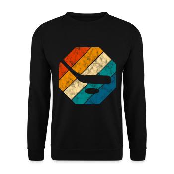 Ice Hockey Ice Hockey Retro Skates Puck Ice - Unisex Sweatshirt - black - Front - Alina (178cm) & Michal (187cm)