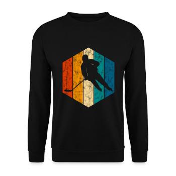 Ice Hockey Ice Hockey Retro Skates Puck Ice - Unisex Sweatshirt - black - Front - Alina (178cm) & Michal (187cm)