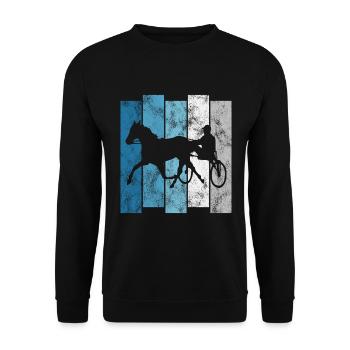 Trotting Horse Horses Trotting Racing Horse Racing - Unisex Sweatshirt - black - Front - Alina (178cm) & Michal (187cm)