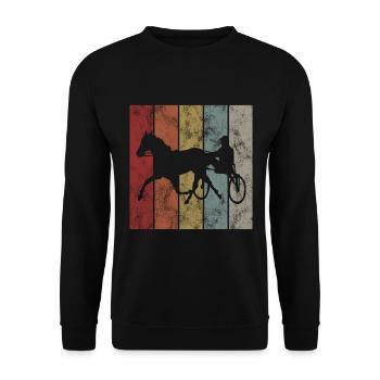 Trotting Horse Horses Trabrennsport Horse Racing - Unisex Sweatshirt - black - Front - Alina (178cm) & Michal (187cm)