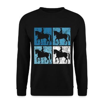 Dressage Équitation Dressage Cavalier Équitation Cheval - Sweat-shirt Unisexe - noir - Devant - Alina (178cm) & Michal (187cm)