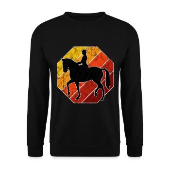 Dressurreiten Dressurreiter Reiten Reiter Pferd - Unisex Pullover - Schwarz - Vorne - Alina (178cm) & Michal (187cm)