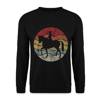 Dressurreiten Dressurreiter Reiten Reiter Pferd - Unisex Pullover - Schwarz - Vorne - Alina (178cm) & Michal (187cm)