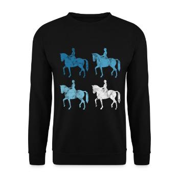 Dressage Équitation Cavaliers de dressage Équitation Équitation - Sweat-shirt Unisexe - noir - Devant - Alina (178cm) & Michal (187cm)