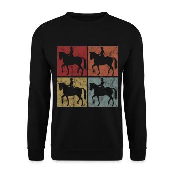 Dressage Équitation Dressage Cavalier Équitation Cheval - Sweat-shirt Unisexe - noir - Devant - Alina (178cm) & Michal (187cm)