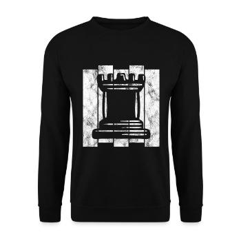 Joueur d'échecs d'échecs rétro pièce d'échecs échec et mat - Sweat-shirt Unisexe - noir - Devant - Alina (178cm) & Michal (187cm)