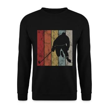 Ice Hockey Ice Hockey Retro Skates Puck Ice - Unisex Sweatshirt - black - Front - Alina (178cm) & Michal (187cm)