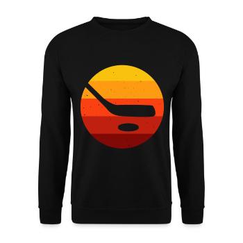 Ice Hockey Ice Hockey Retro Skates Puck Ice - Unisex Sweatshirt - black - Front - Alina (178cm) & Michal (187cm)