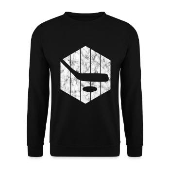 Ice Hockey Ice Hockey Retro Skates Puck Ice - Unisex Sweatshirt - black - Front - Alina (178cm) & Michal (187cm)