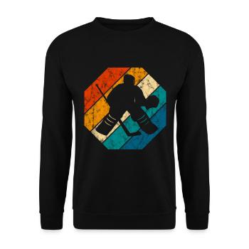 Ice Hockey Ice Hockey Retro Skates Puck Ice - Unisex Sweatshirt - black - Front - Alina (178cm) & Michal (187cm)